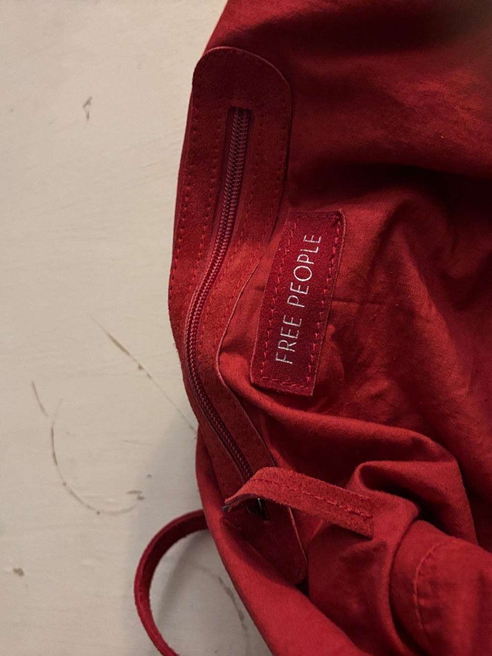Red Suede Hobo Shoulder Bag - Women Free People - Picture 2 of 6